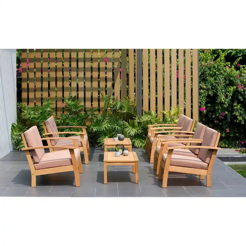 Amazonia FSC Certified Wood 8pc Outdoor Patio Seating Set