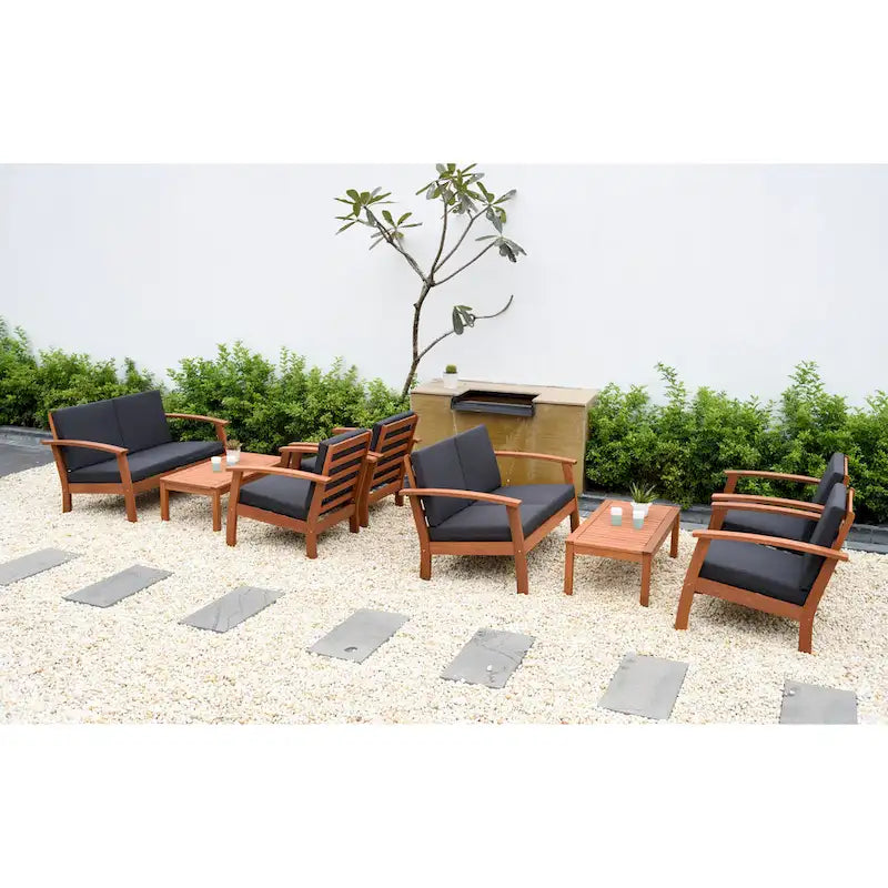 Amazonia FSC Certified Wood 8pc Outdoor Patio Seating Set