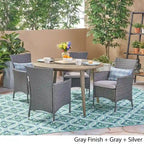 Biella Outdoor 5 Piece Wood and Wicker Dining Set by Christopher Knight Home