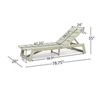 Mahalo Outdoor 2 Piece Acacia Wood Chaise Lounge Set with Side Table by Christopher Knight Home