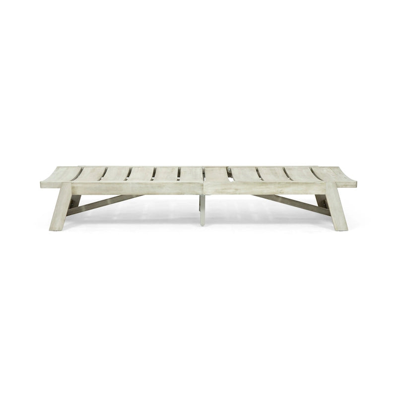 Mahalo Outdoor 2 Piece Acacia Wood Chaise Lounge Set with Side Table by Christopher Knight Home