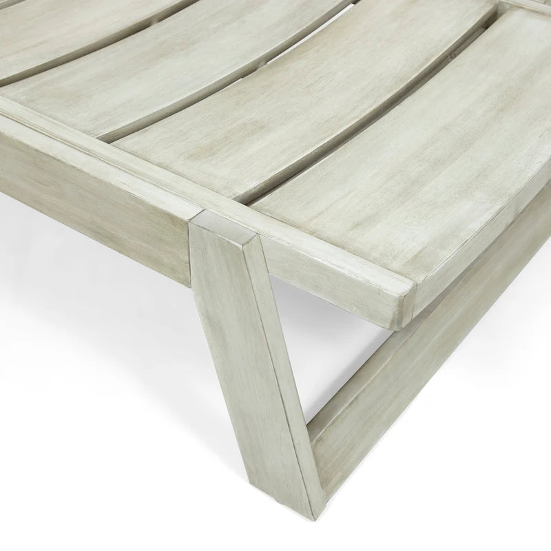 Mahalo Outdoor 2 Piece Acacia Wood Chaise Lounge Set with Side Table by Christopher Knight Home