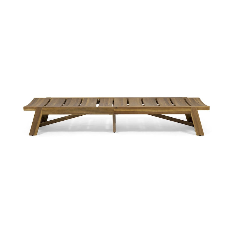 Mahalo Outdoor 2 Piece Acacia Wood Chaise Lounge Set with Side Table by Christopher Knight Home