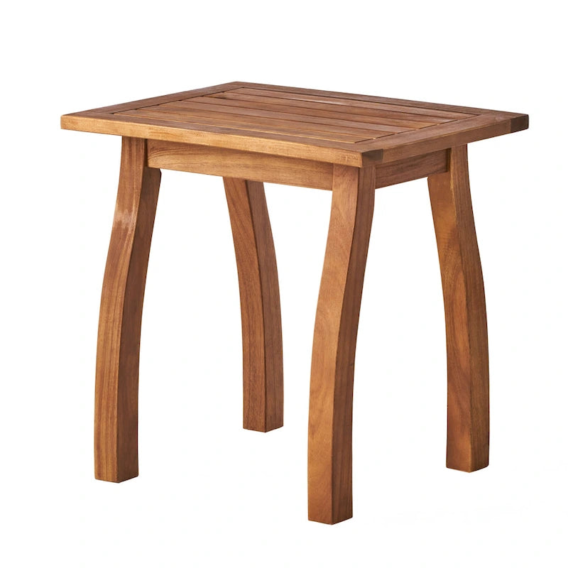 Mahalo Outdoor 2 Piece Acacia Wood Chaise Lounge Set with Side Table by Christopher Knight Home