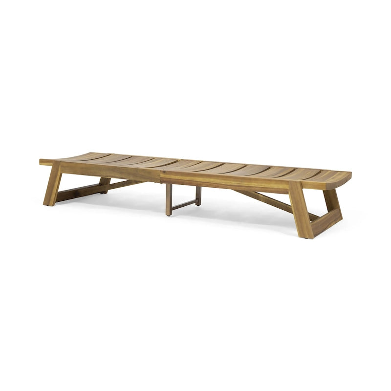 Mahalo Outdoor 2 Piece Acacia Wood Chaise Lounge Set with Side Table by Christopher Knight Home