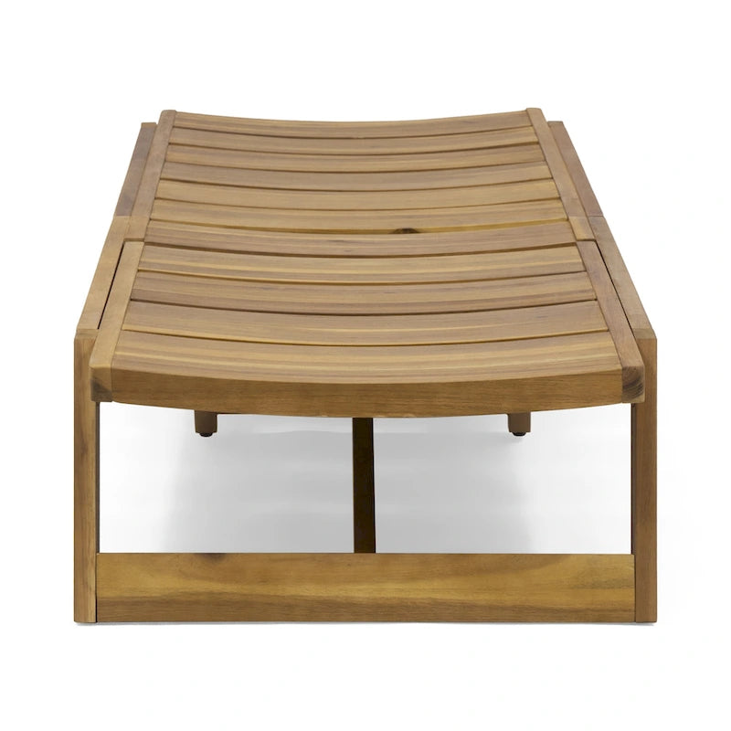 Mahalo Outdoor 2 Piece Acacia Wood Chaise Lounge Set with Side Table by Christopher Knight Home