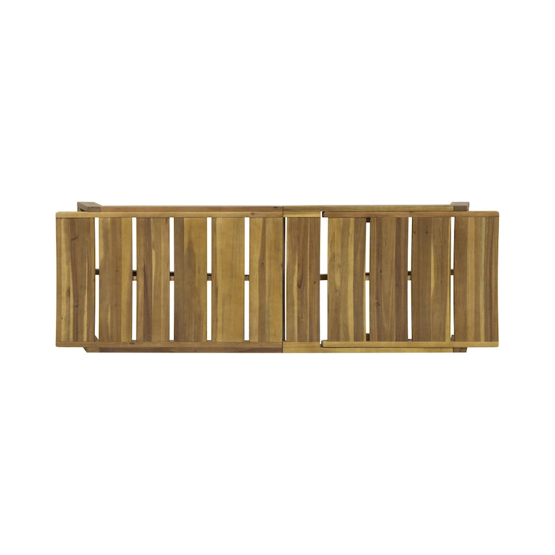 Mahalo Outdoor 2 Piece Acacia Wood Chaise Lounge Set with Side Table by Christopher Knight Home