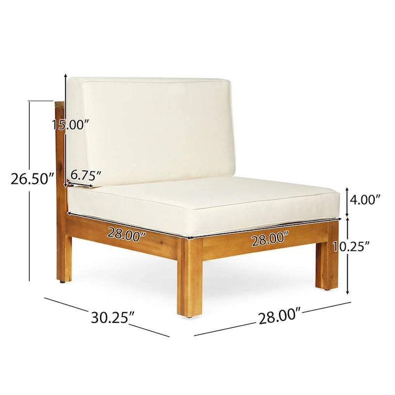 Oana Outdoor 6-seat Acacia Wood Sofa and Club Chair Chat Set by Christopher Knight Home