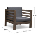 Oana Outdoor 6-seat Acacia Wood Sofa and Club Chair Chat Set by Christopher Knight Home
