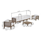Oana Outdoor 6-seat Acacia Wood Sofa and Club Chair Chat Set by Christopher Knight Home