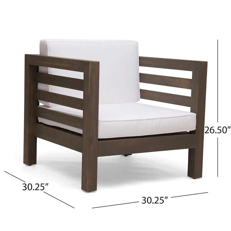 Oana Outdoor 6-seat Acacia Wood Sofa and Club Chair Chat Set by Christopher Knight Home
