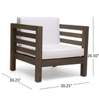 Oana Outdoor 6-seat Acacia Wood Sofa and Club Chair Chat Set by Christopher Knight Home