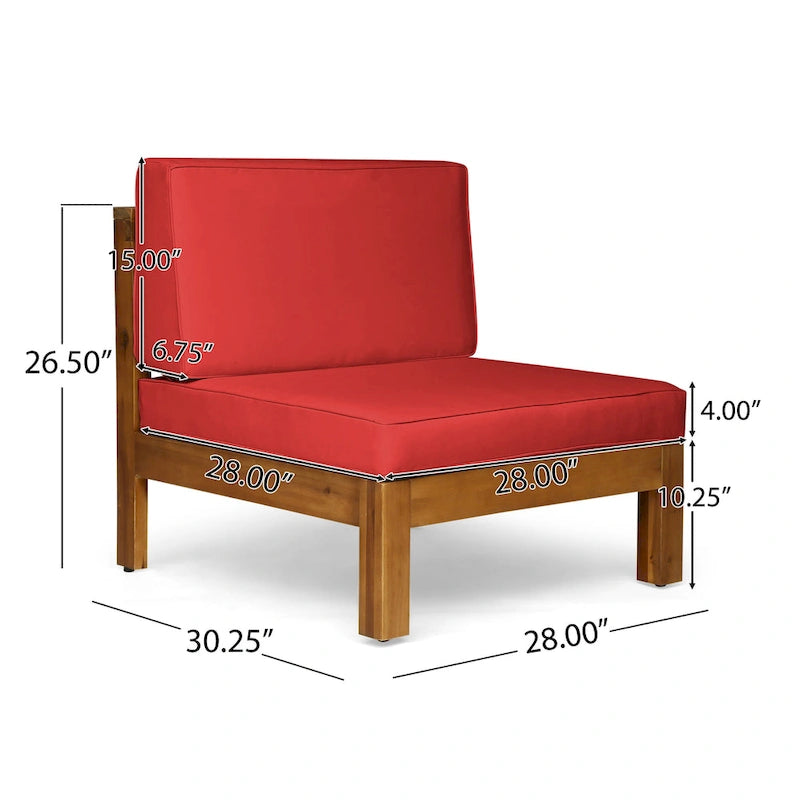 Oana Outdoor 6-seat Acacia Wood Sofa and Club Chair Chat Set by Christopher Knight Home