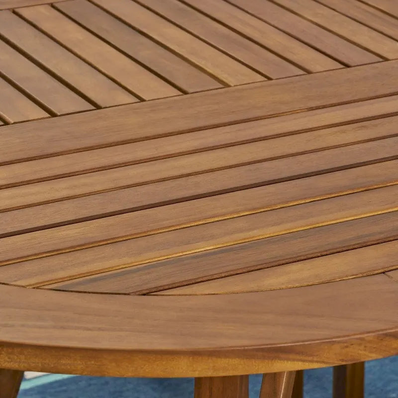 Arletta Outdoor Acacia Wood 6 Seater Patio Dining Set with Mesh Seats by Christopher Knight Home
