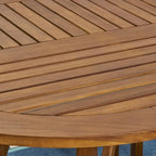 Arletta Outdoor Acacia Wood 6 Seater Patio Dining Set with Mesh Seats by Christopher Knight Home