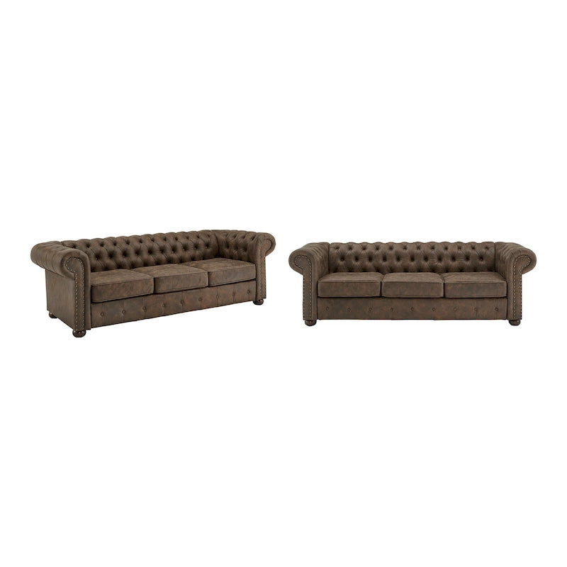 Gdansk Tufted Scroll Arm Chesterfield Sofa