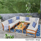 Grenada Outdoor Acacia 10-seater Sectional Sofa Set by Christopher Knight Home