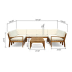 Grenada Outdoor Acacia 10-seater Sectional Sofa Set by Christopher Knight Home