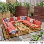 Grenada Outdoor Acacia 10-seater Sectional Sofa Set by Christopher Knight Home
