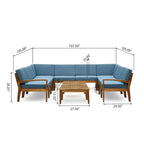 Grenada Outdoor Acacia 10-seater Sectional Sofa Set by Christopher Knight Home