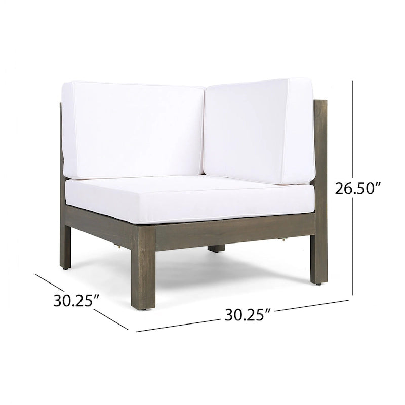 Oana Outdoor 9-Piece Acacia Wood Sectional Sofa Set with Coffee Table by Christopher Knight Home