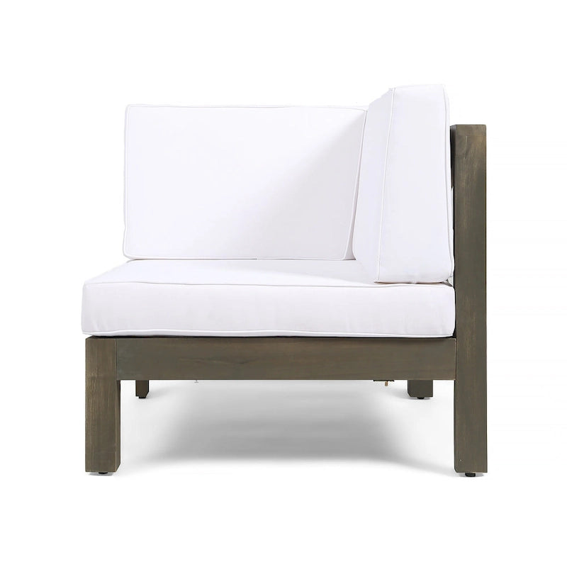 Oana Outdoor 9-Piece Acacia Wood Sectional Sofa Set with Coffee Table by Christopher Knight Home