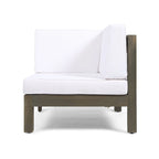 Oana Outdoor 9-Piece Acacia Wood Sectional Sofa Set with Coffee Table by Christopher Knight Home