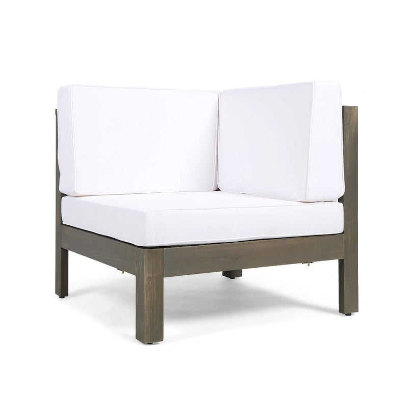 Oana Outdoor 9-Piece Acacia Wood Sectional Sofa Set with Coffee Table by Christopher Knight Home