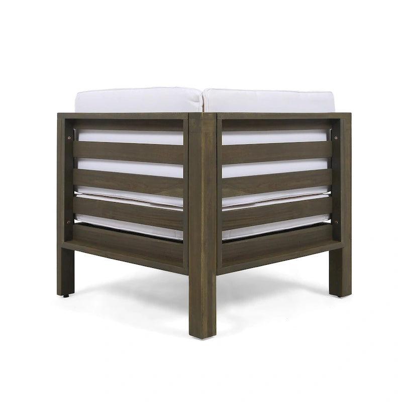 Oana Outdoor 9-Piece Acacia Wood Sectional Sofa Set with Coffee Table by Christopher Knight Home