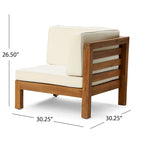 Oana Outdoor 9-Piece Acacia Wood Sectional Sofa Set with Coffee Table by Christopher Knight Home