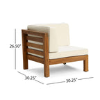 Oana Outdoor 9-Piece Acacia Wood Sectional Sofa Set with Coffee Table by Christopher Knight Home