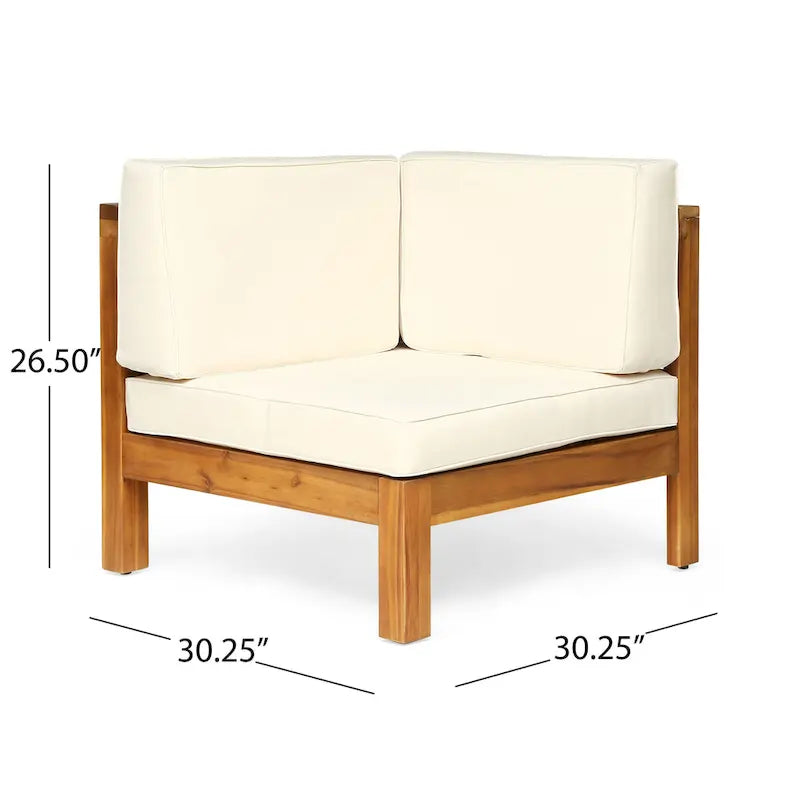 Oana Outdoor 9-Piece Acacia Wood Sectional Sofa Set with Coffee Table by Christopher Knight Home