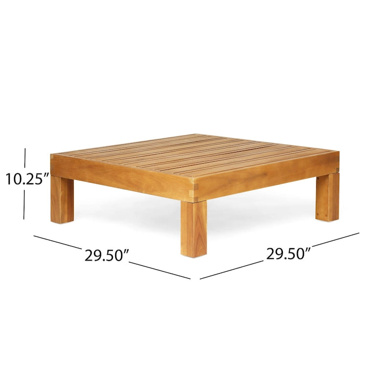Oana Outdoor 9-Piece Acacia Wood Sectional Sofa Set with Coffee Table by Christopher Knight Home