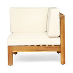 Oana Outdoor 9-Piece Acacia Wood Sectional Sofa Set with Coffee Table by Christopher Knight Home