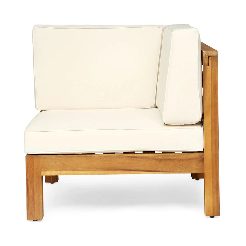 Oana Outdoor 9-Piece Acacia Wood Sectional Sofa Set with Coffee Table by Christopher Knight Home