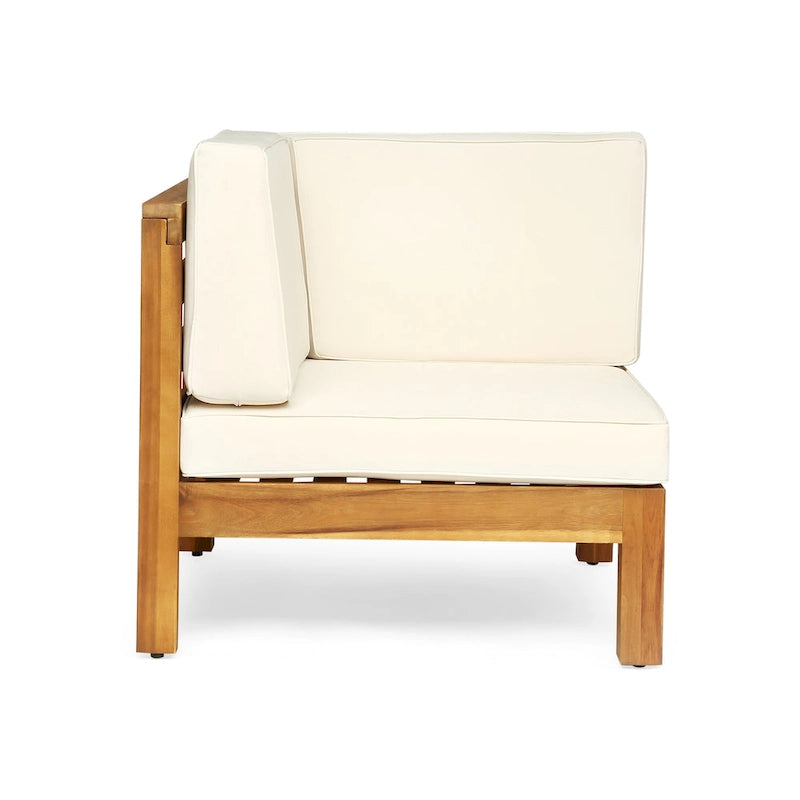 Oana Outdoor 9-Piece Acacia Wood Sectional Sofa Set with Coffee Table by Christopher Knight Home