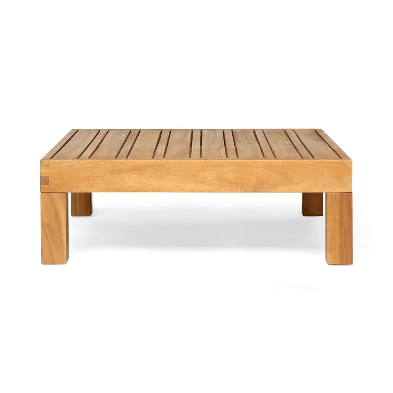 Oana Outdoor 9-Piece Acacia Wood Sectional Sofa Set with Coffee Table by Christopher Knight Home