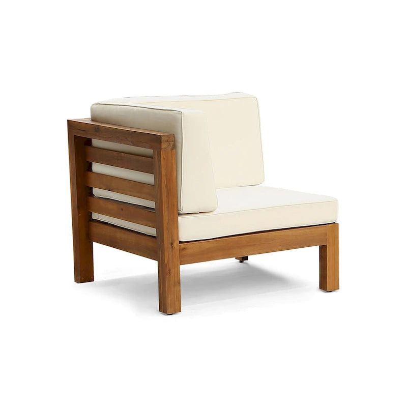 Oana Outdoor 9-Piece Acacia Wood Sectional Sofa Set with Coffee Table by Christopher Knight Home