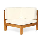 Oana Outdoor 9-Piece Acacia Wood Sectional Sofa Set with Coffee Table by Christopher Knight Home