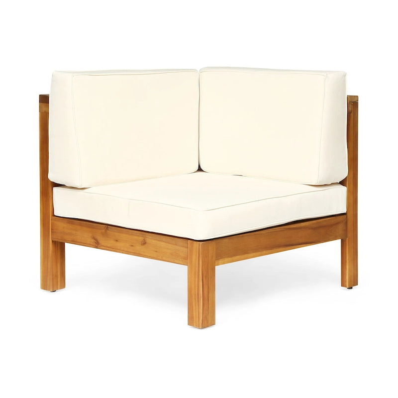 Oana Outdoor 9-Piece Acacia Wood Sectional Sofa Set with Coffee Table by Christopher Knight Home