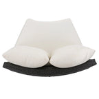 Newton Wicker Outdoor Curved Loveseat Sectional with Cushions by Christopher Knight Home