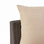 Newton Wicker Outdoor Curved Loveseat Sectional with Cushions by Christopher Knight Home