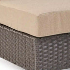 Newton Wicker Outdoor Curved Loveseat Sectional with Cushions by Christopher Knight Home