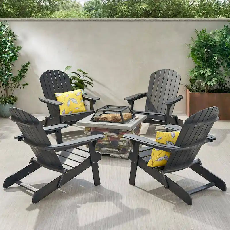 Marrion 5-piece Adirondack Chair Set with Fire Pit by Christopher Knight Home