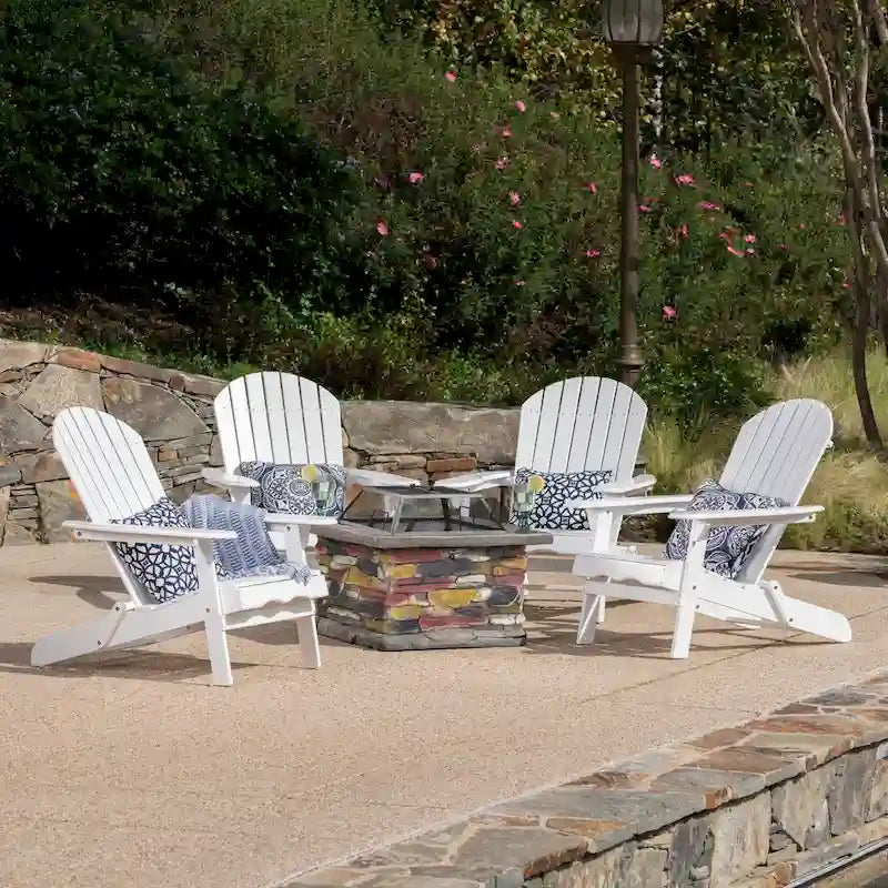 Marrion 5-piece Adirondack Chair Set with Fire Pit by Christopher Knight Home