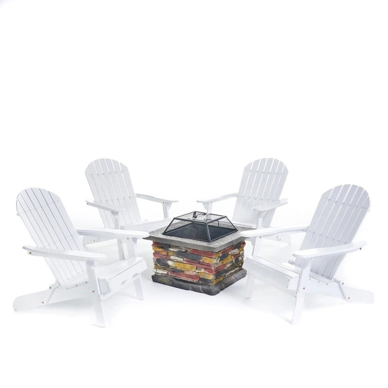 Marrion 5-piece Adirondack Chair Set with Fire Pit by Christopher Knight Home