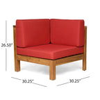 Oana Outdoor 7-seater Acacia Wood Sectional Sofa Set by Christopher Knight Home