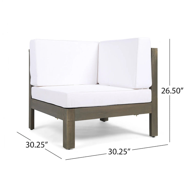 Oana Outdoor 7-seater Acacia Wood Sectional Sofa Set by Christopher Knight Home