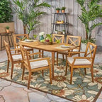 Pines Outdoor 7 Piece Acacia Wood Dining Set by Christopher Knight Home