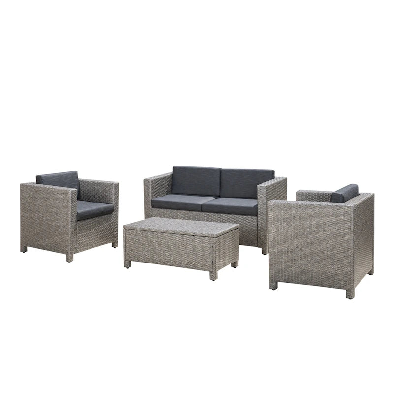 Puerta Outdoor 4-piece Patio Chat Set by Christopher Knight Home